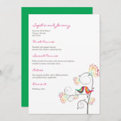 お洒落カラフルキスをする夏結婚鳥 メニュー (正面/裏面)