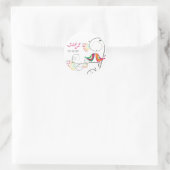 お洒落カラフルキスをする夏結婚鳥 ラウンドシール (バッグ)