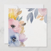 お洒落カラフルフローララブ開花ブライダルシャワー 招待状 (裏面)