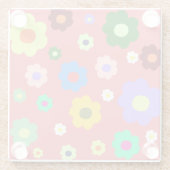 お洒落カラフルフローラレトロ，陽気名門私立校風の ガラスコースター (裏面)