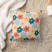 お洒落カラフルフローラレトロ,陽気名門私立校風の クッション (ブランケット)