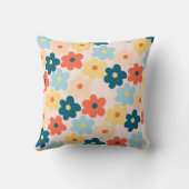 お洒落カラフルフローラレトロ,陽気名門私立校風の クッション (裏面)