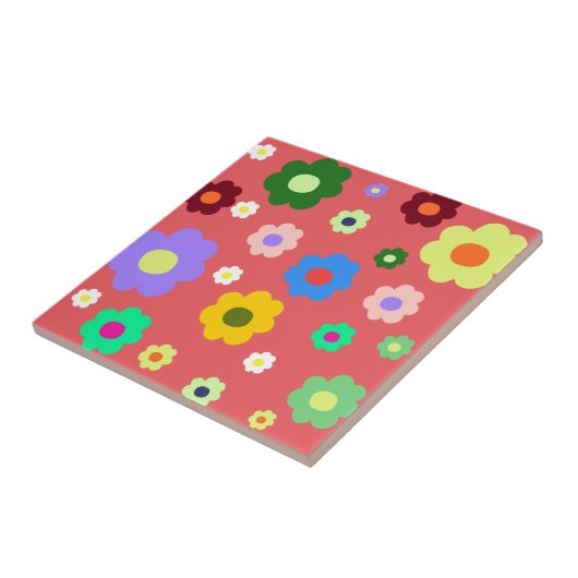 お洒落カラフルフローラレトロ,陽気名門私立校風の タイル (側面)