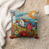 お洒落カラフルフローラ クッション (ブランケット)