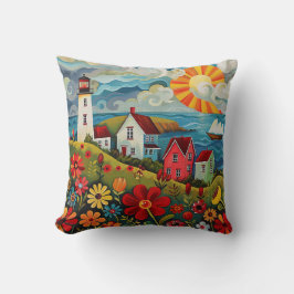 お洒落カラフルフローラ クッション