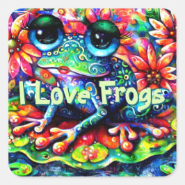 お洒落カラフルフローラ スクエアシール