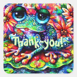 お洒落カラフルフローラ スクエアシール