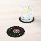 お洒落カラフルポップ・アートの春の花のツリーパーティー ペーパーコースター (インサイチュ)