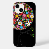 お洒落カラフルポップ・アートの春の花のツリー自然 Case-Mate iPhoneケース (裏面)