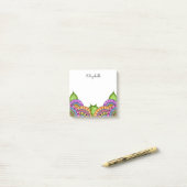 お洒落カラフルモダンフローラ水色 ポストイット (デスク上)