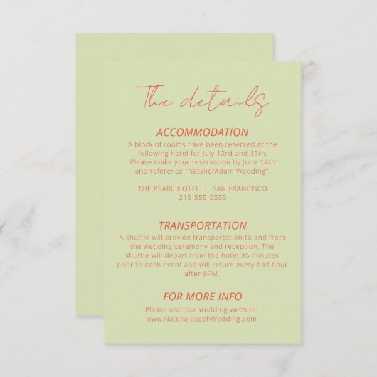 お洒落カラフルモダン結婚レトロ詳細 エンクロージャーカード (正面/裏面)