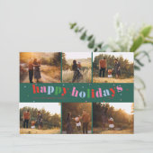 お洒落カラフルレインボー6写真ホリデーカード 招待状 (スタンド正面)