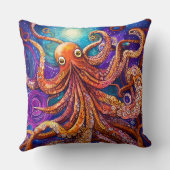 お洒落カラフル名を付けたパーソナライズされたたこ クッション (裏面)