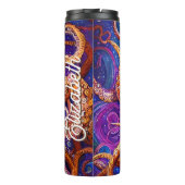 お洒落カラフル名を付けたパーソナライズされたたこ タンブラー (裏面)