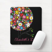 お洒落カラフル春の花のポップ・アートの木 マウスパッド (マウス)