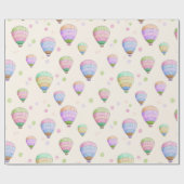 お洒落カラフル熱気球おもしろいパターン ラッピングペーパー (フラット)