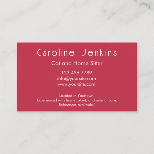 お洒落カラフル猫イラストレーション 名刺 (裏面)