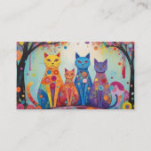 お洒落カラフル猫イラストレーション 名刺 (正面)