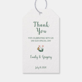 お洒落カラフル花結婚様 ギフトタグ