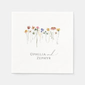 お洒落カラフル花 | ナプキ結婚ンス スタンダードカクテルナプキン (正面)