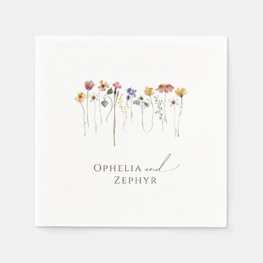 お洒落カラフル花 | ナプキ結婚ンス スタンダードカクテルナプキン (正面)