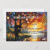 お洒落カラフル芸術的ブライダルシャワー 招待状 (正面)