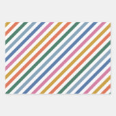 お洒落カラフル雪ストライプ雪 ラッピングペーパーシート (正面2)