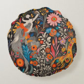 お洒落カラフル音模様 ラウンドクッション (裏面)