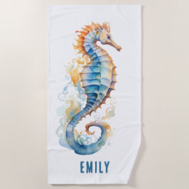 お洒落カラフル馬パーソナライズされた ビーチタオル