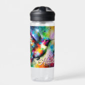 お洒落カラフル鳥パーソナライズされた ウォーターボトル (正面)