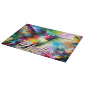 お洒落カラフル鳥パーソナライズされた カッティングボード (角)