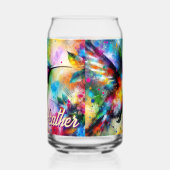 お洒落カラフル鳥パーソナライズされた ガラス缶 (左)