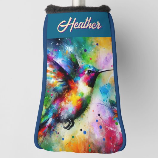 お洒落カラフル鳥パーソナライズされた ゴルフヘッドカバー (回転90)