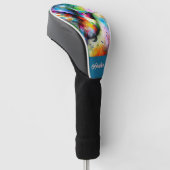 お洒落カラフル鳥パーソナライズされた ゴルフヘッドカバー (アングル)