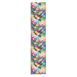 お洒落カラフル鳥パーソナライズされた ショートテーブルランナー