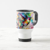 お洒落カラフル鳥パーソナライズされた トラベルマグ (正面右)