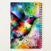 お洒落カラフル鳥パーソナライズされた ノートブック (裏面)