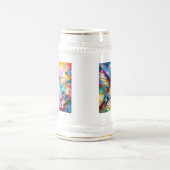 お洒落カラフル鳥パーソナライズされた ビールジョッキ (中央)