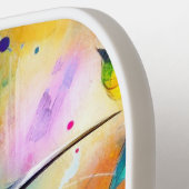 お洒落カラフル鳥パーソナライズされた ピックルボールラケット (左詳細)