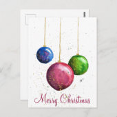 お洒落カラフルChristmas Bables ポストカード (正面/裏面)