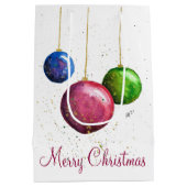 お洒落カラフルChristmas Bables ミディアムペーパーバッグ (裏面)