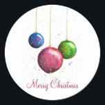 お洒落カラフルChristmas Bables ラウンドシール<br><div class="desc">これはオリジナル混合メディ絵画アの3つのカラフルのボードボールである。</div>
