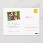 お洒落カラフルGroovy Flower Gardenありがとう ポストカード (裏面)