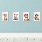 お洒落ガーリー子供部屋サファリ動物 (ウッドフロア)