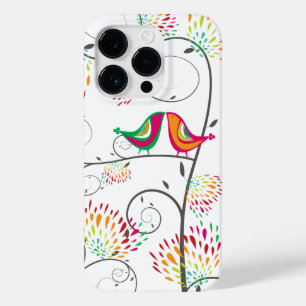 お洒落キスをするカラフル夏の鳥と花 Case-Mate iPhone 14 PROケース