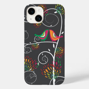 お洒落キスをするカラフル夏の鳥と花 Case-Mate iPhone 14ケース