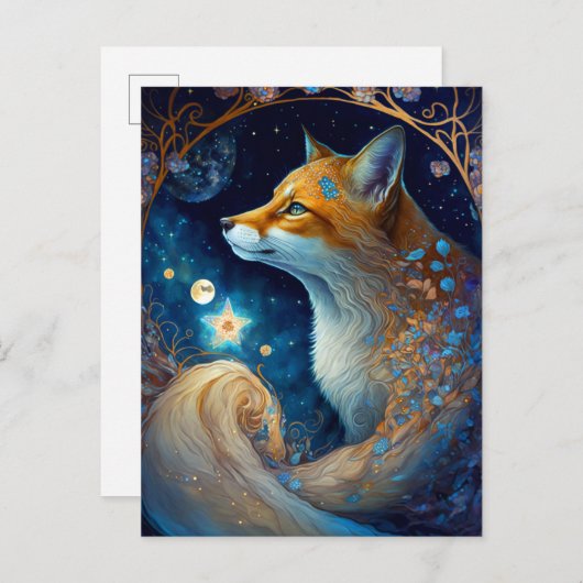 お洒落キツネファンタジー ポストカード (正面/裏面)