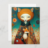 お洒落キツネファンタジー ポストカード (正面/裏面)