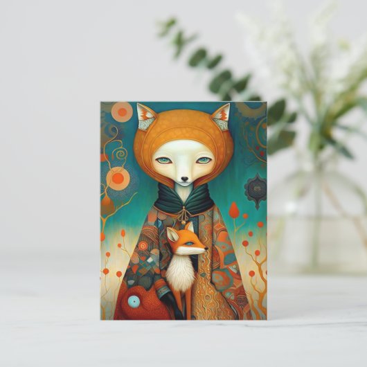 お洒落キツネファンタジー ポストカード (スタンド正面)