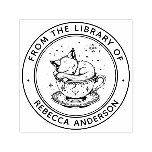 お洒落キツネ印鑑 セルフインキングスタンプ (デザイン)